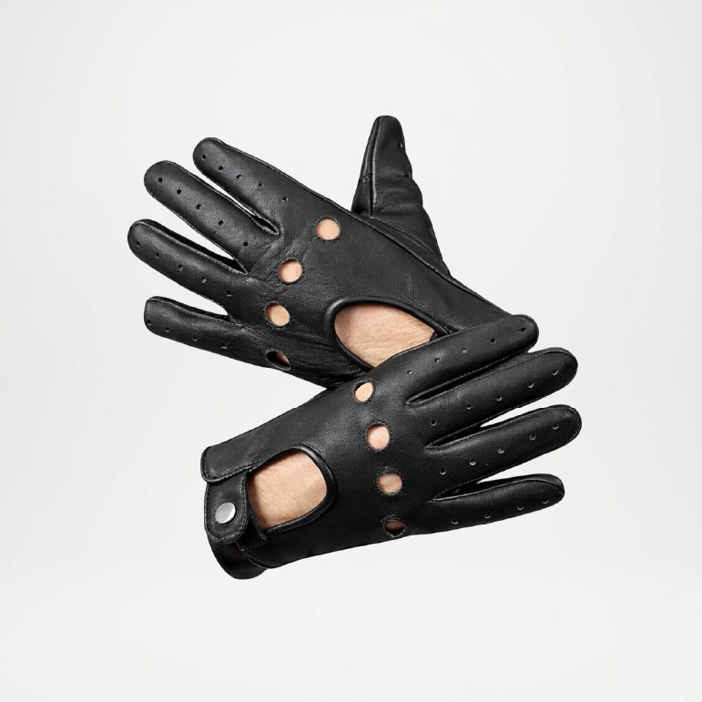 Drive Black Leather Driving Gloves For Men