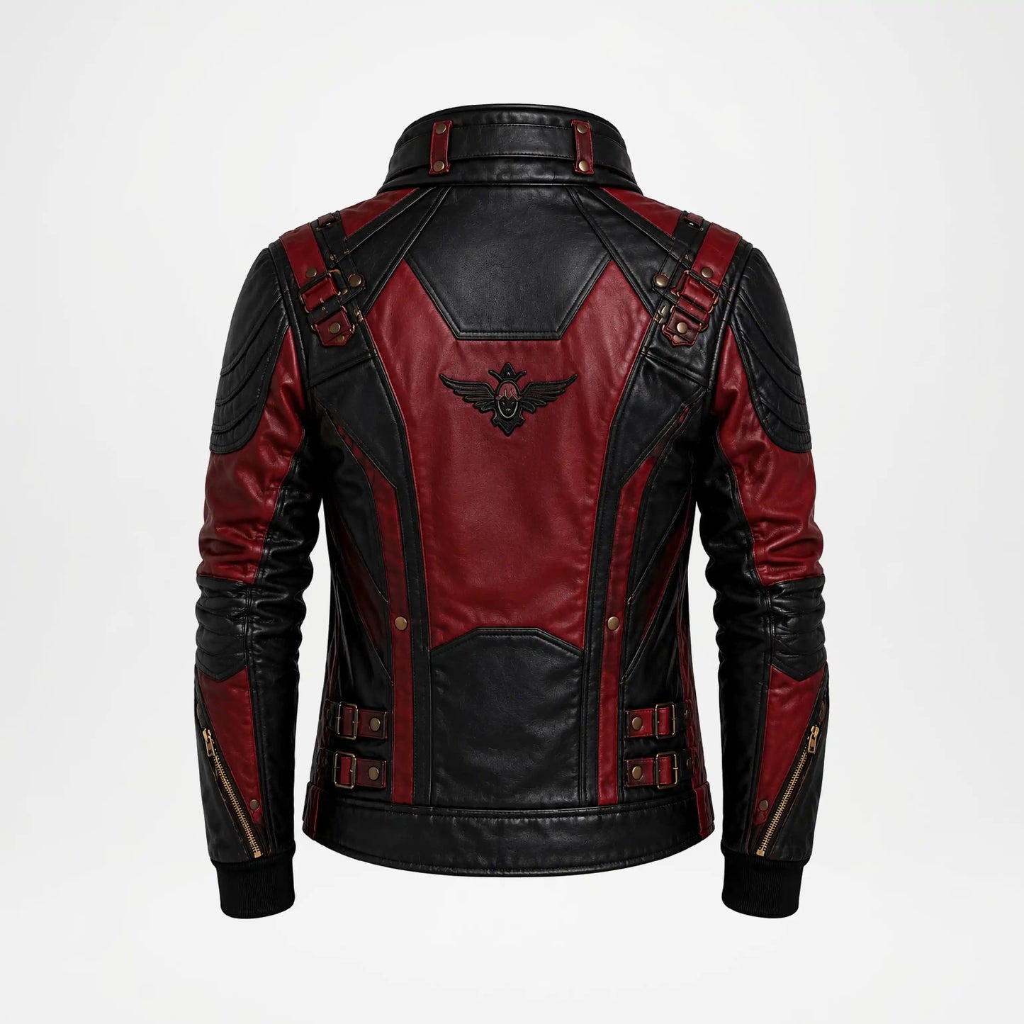 Men's Racing Leather Jacket | Red & Black Biker Jacket