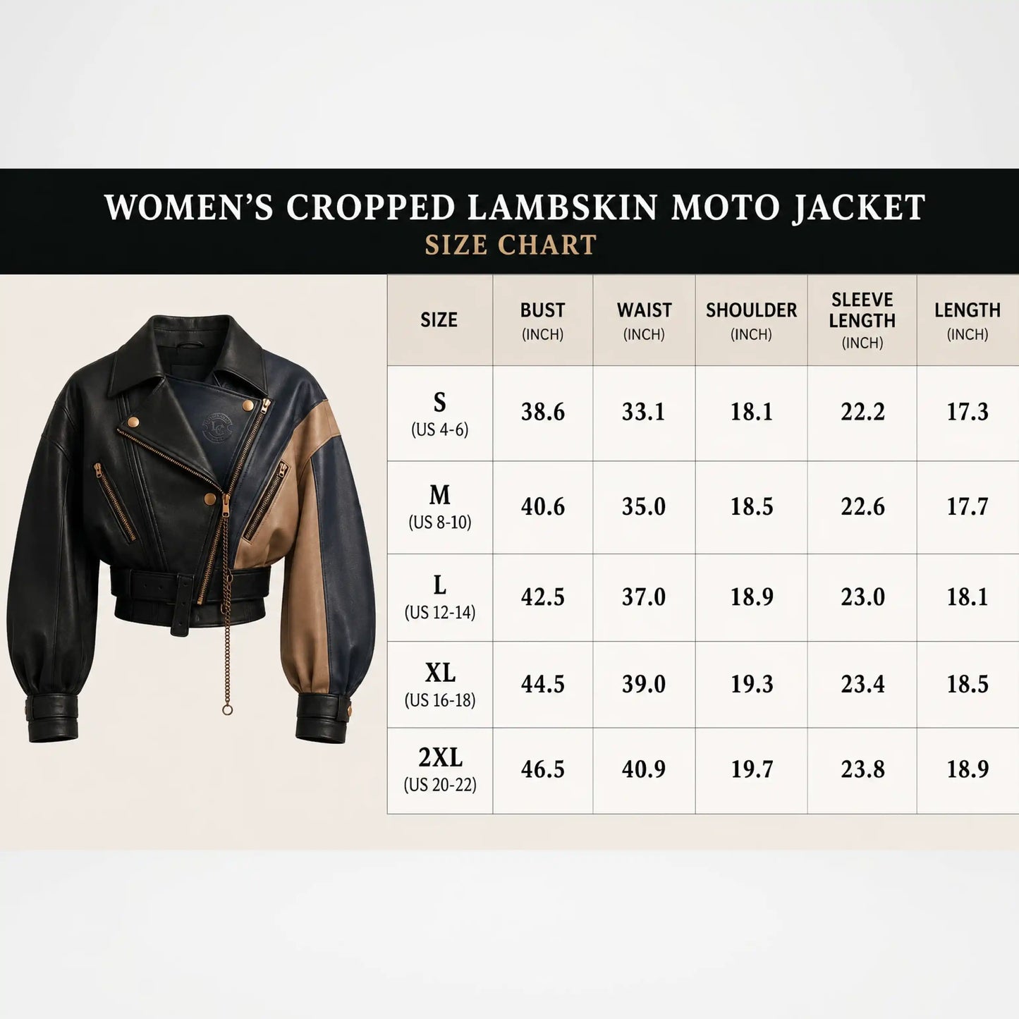 Cropped Black Leather Moto Jacket Women's | Chic Biker Style