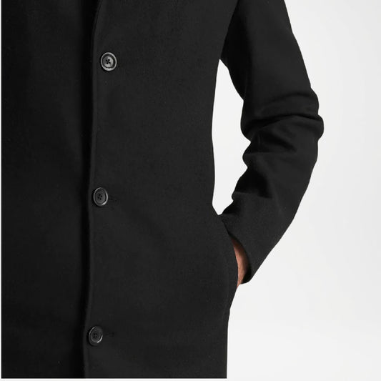 Black Wool Coat for Men