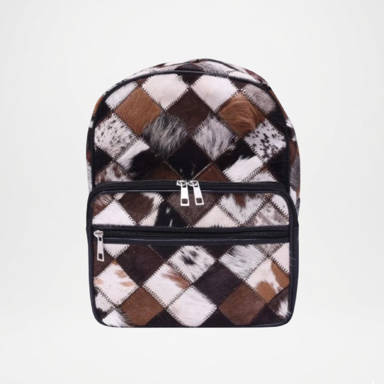 Backpack with checkered pattern