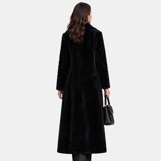 Women's Long Black Faux Fur Coat