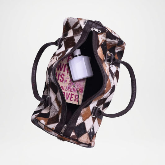 Cowhide Leather Duffle Bag Hair On Cowhide Design