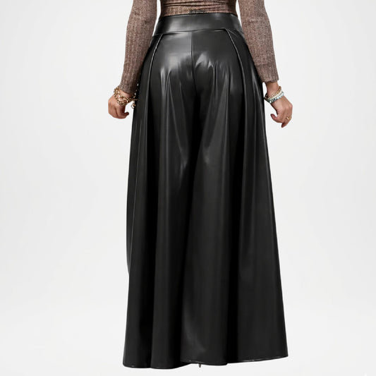 Adela Women’s Black Leather Pants – Elegant Modern Leather Trousers