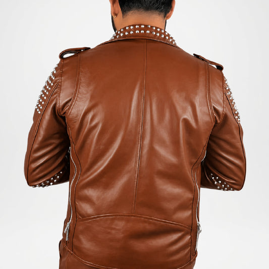 brown leather jacket for men
