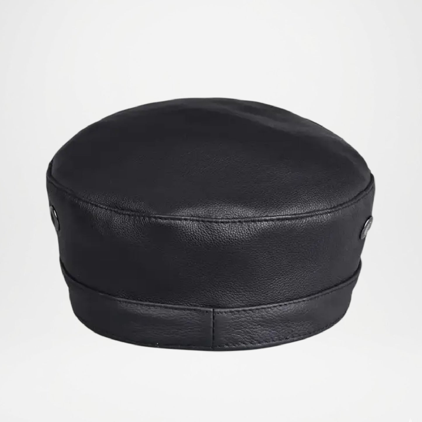 Chicago Plain Genuine Leather Army Cap