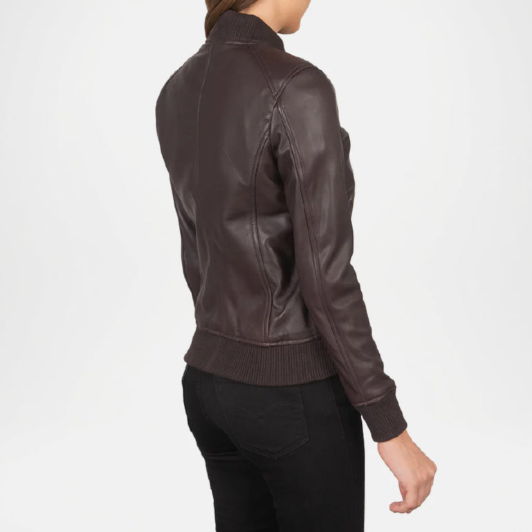 Maroon Bomber Jacket Leather