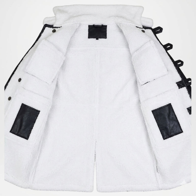 mens black winter leather coat