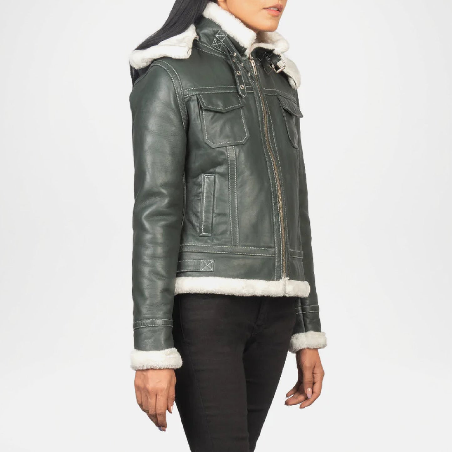 Shearling Leather Jacket Women
