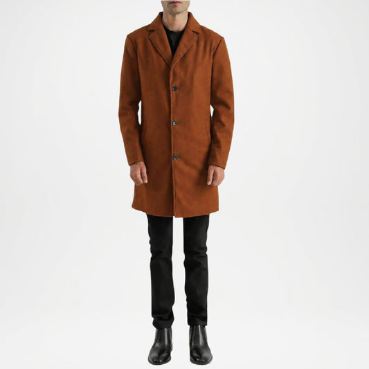 Brown Wool Coat for Men