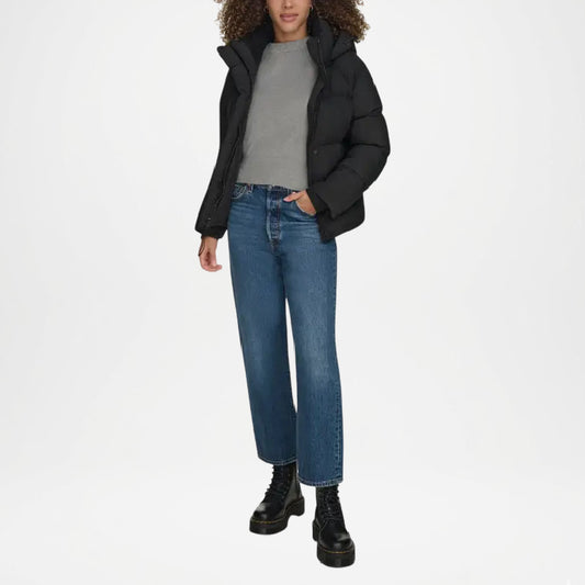 Levi’s Women’s Black Puffer Jacket Lightweight Winter Warm Outerwear