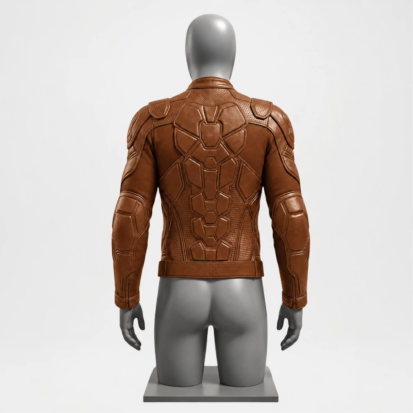 Brown Armor Leather Jacket for Men | Biker Slim Fit Coat