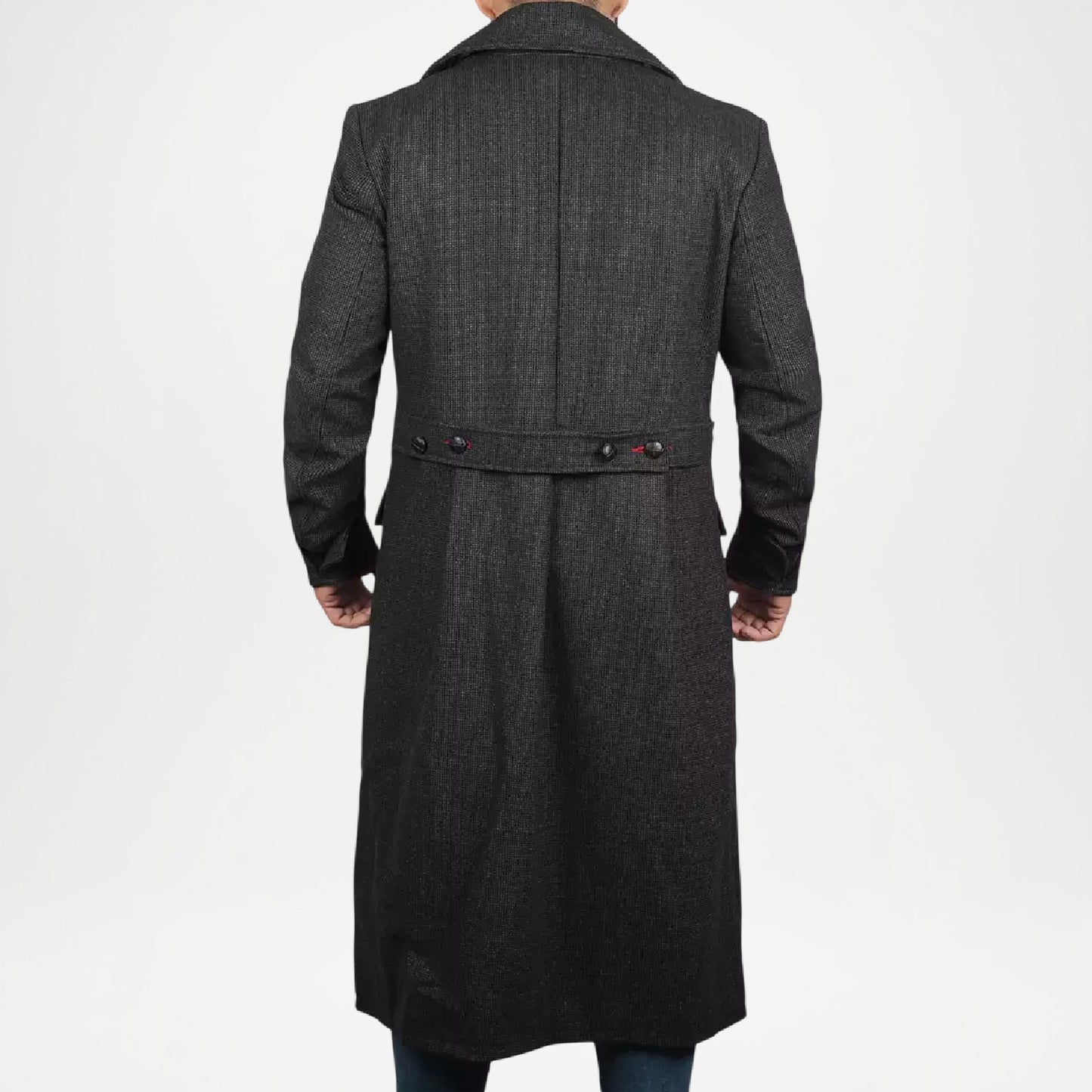 Elegant Men’s Black Wool Coat Warm Winter Wear