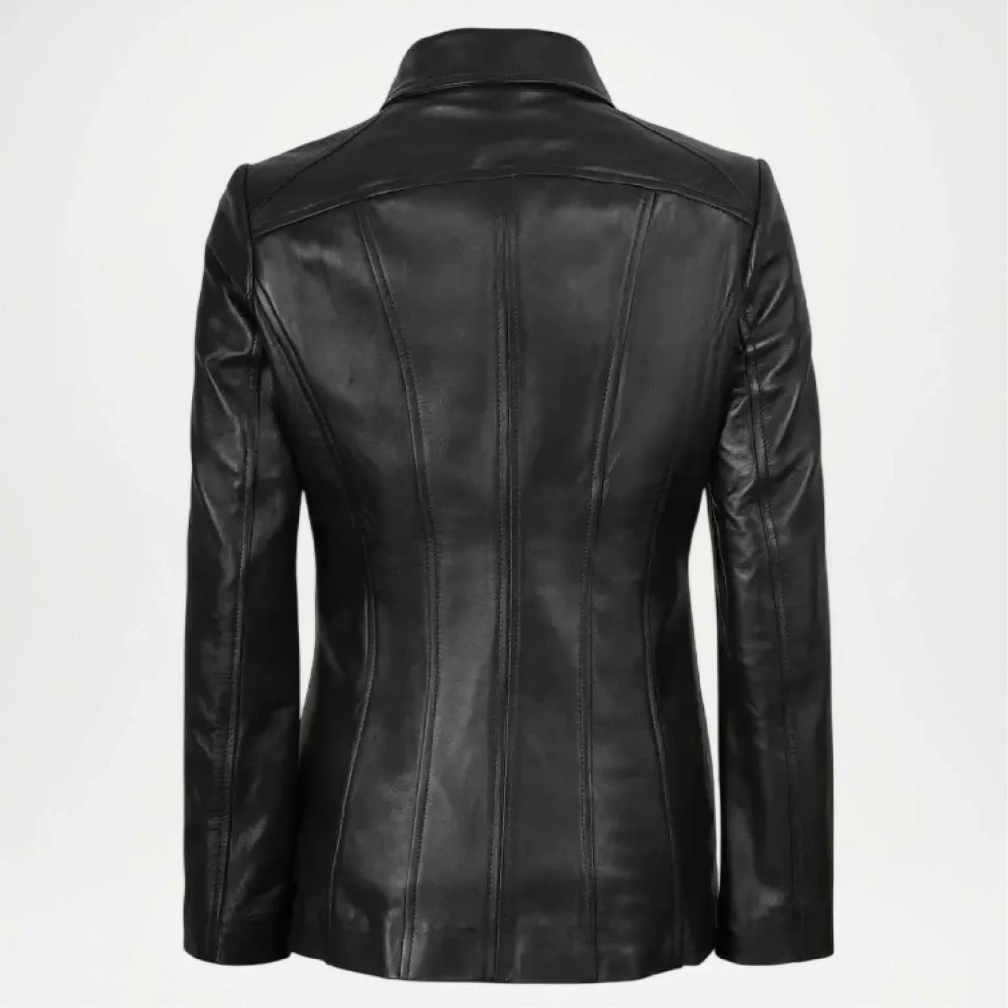 Black Leather Car Jacket for Women