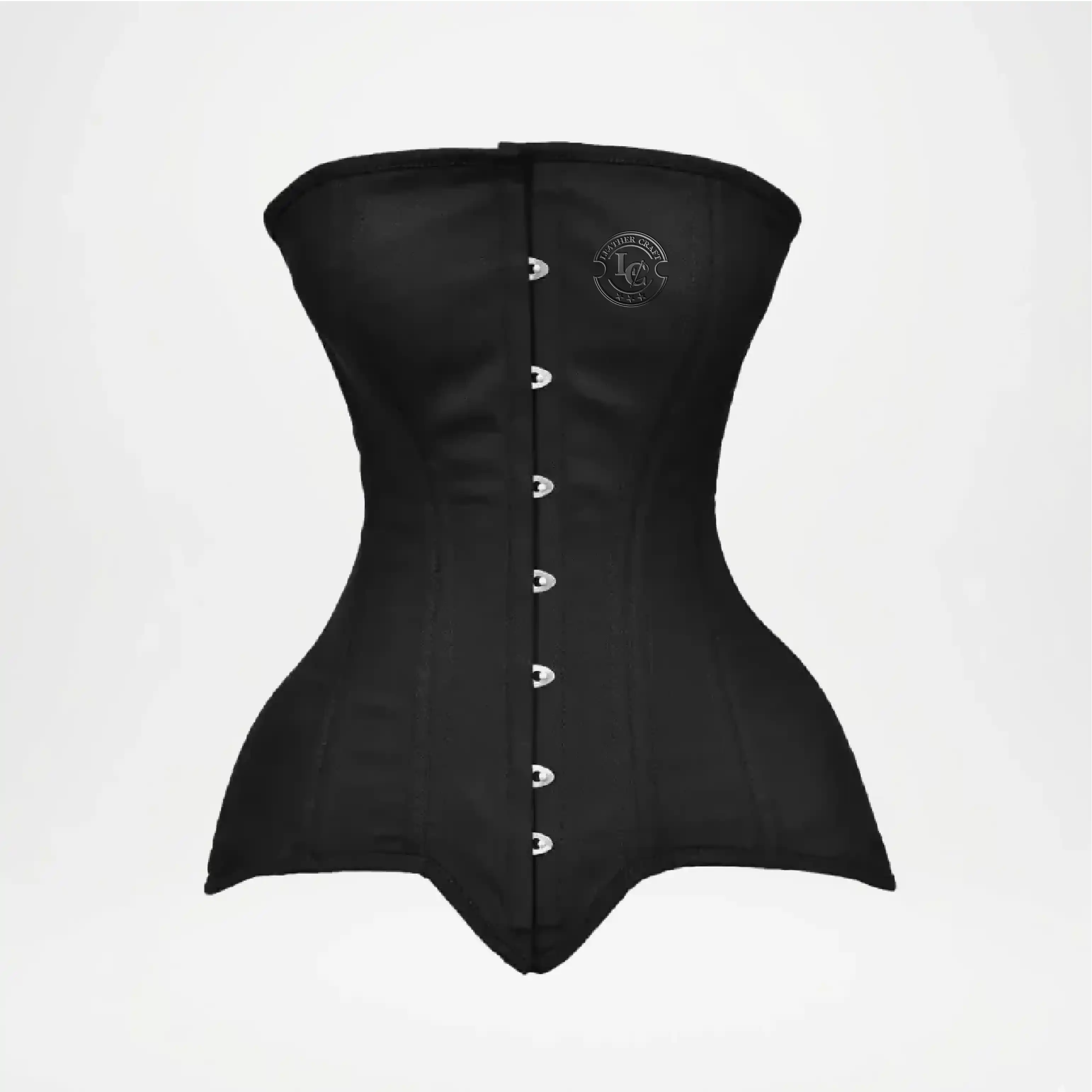 Black Satin Overbust Corset Women | USA Leather Craft