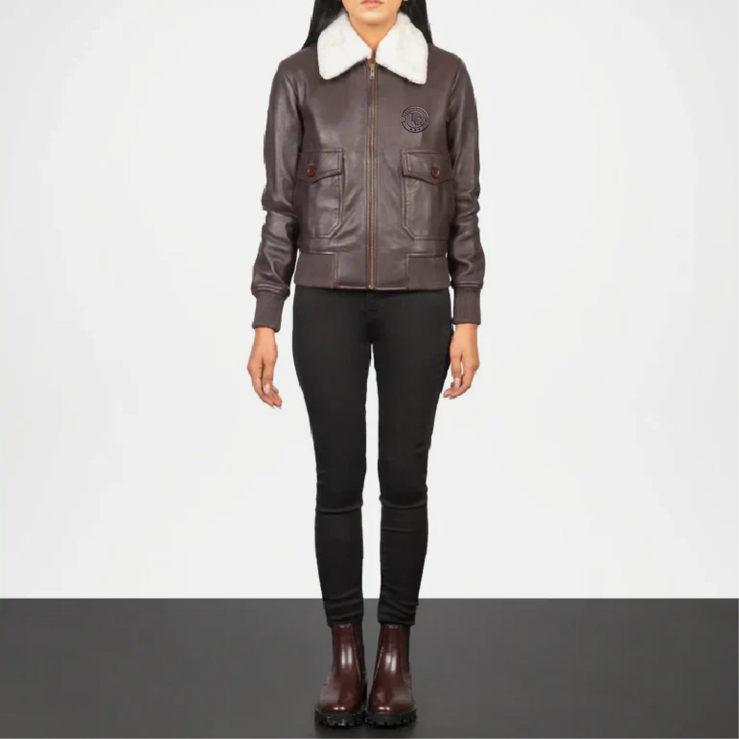 burgundy leather bomber jacket oversized