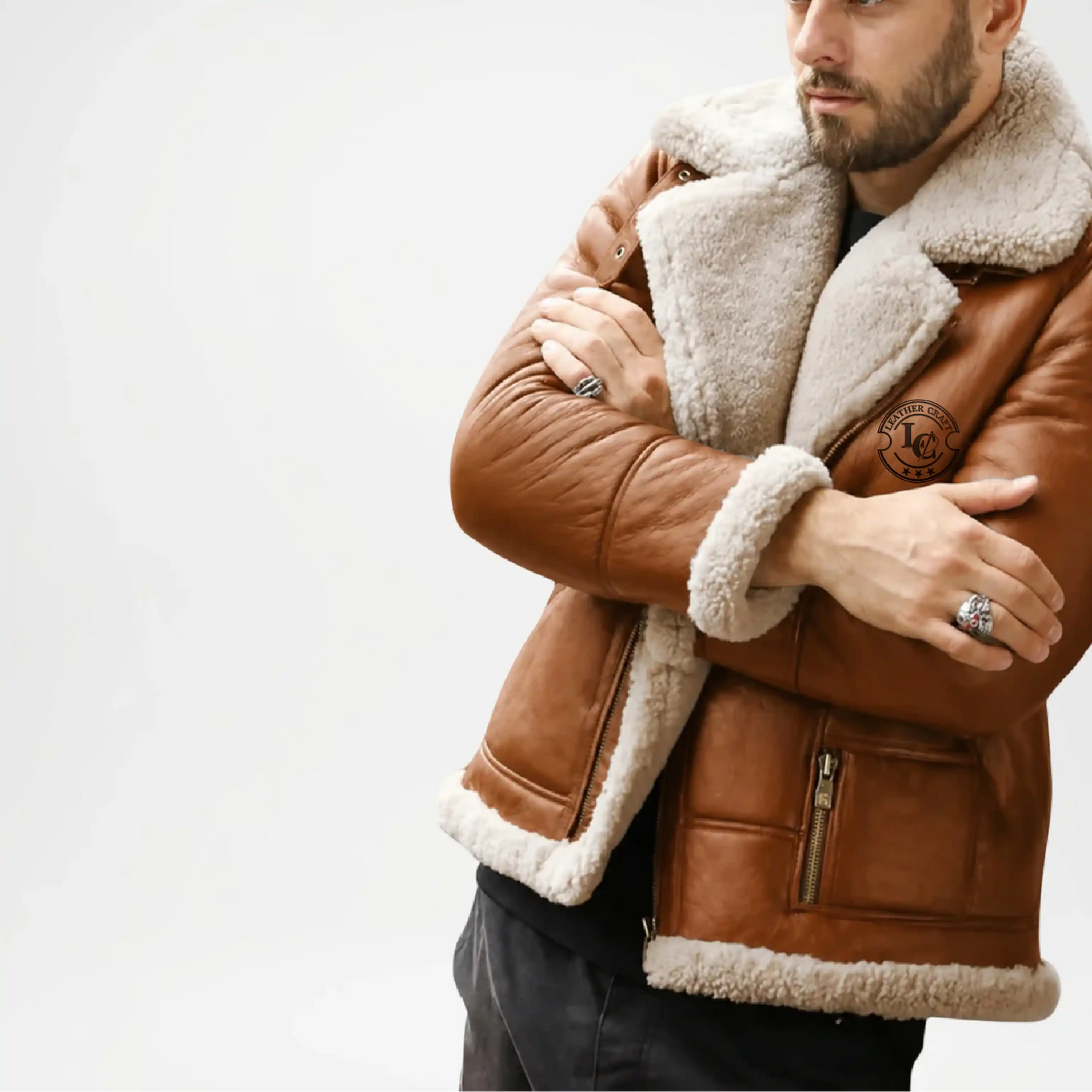 brown aviator bomber jacket