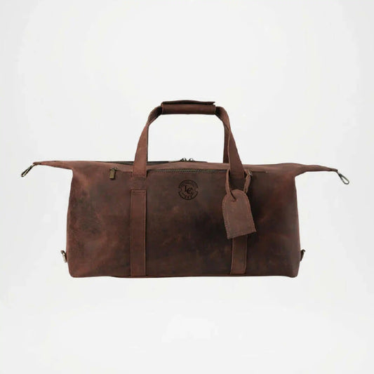 Dale Brown Distressed Leather Duffle Bag