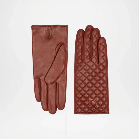 Brown Italian Lambskin Leather Gloves with Cashmere Lining