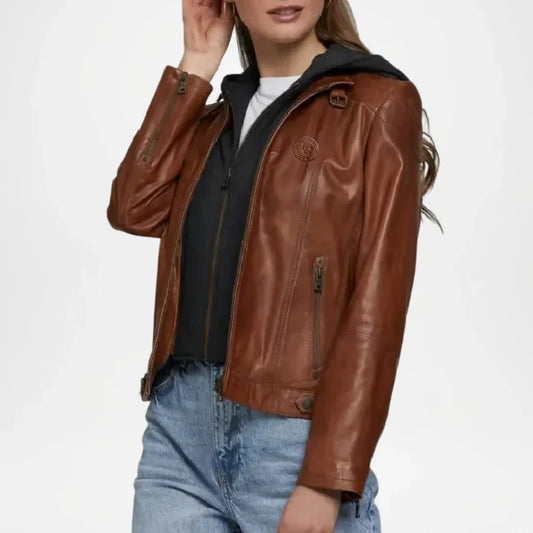 Frost Women’s Tan Leather Jacket