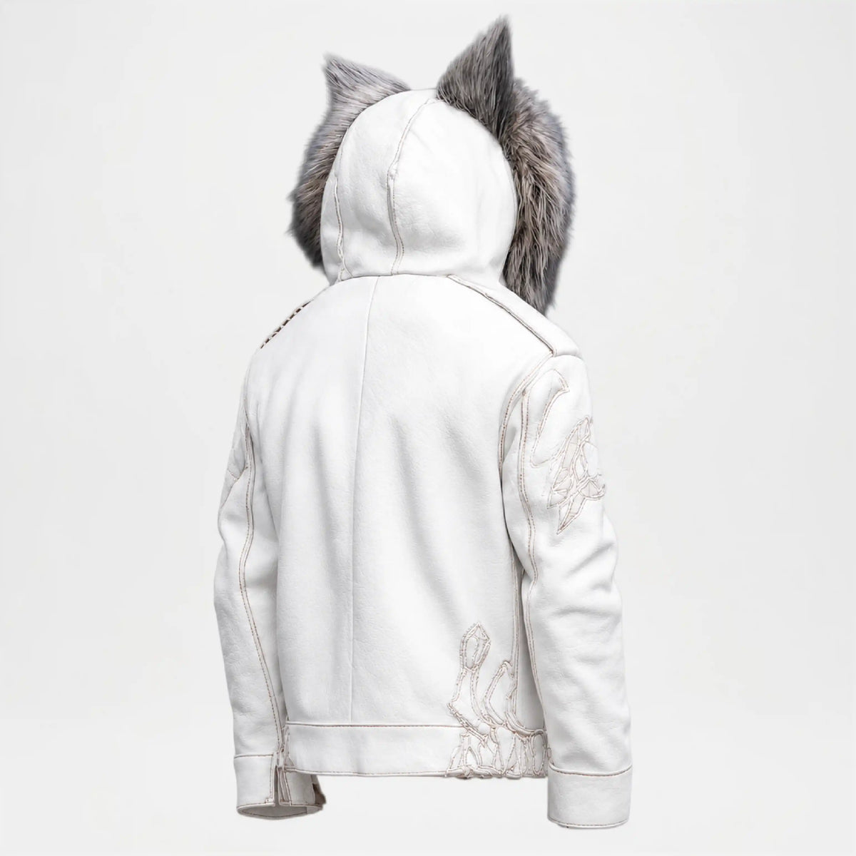 Fur Hood Leather Jacket