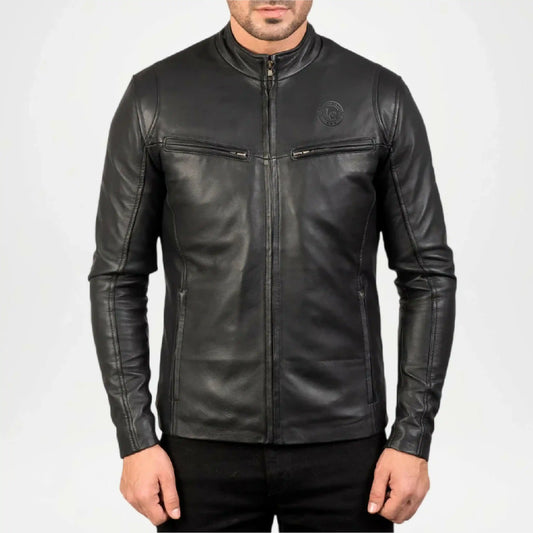 Ionic Men’s Black Leather Jacket
