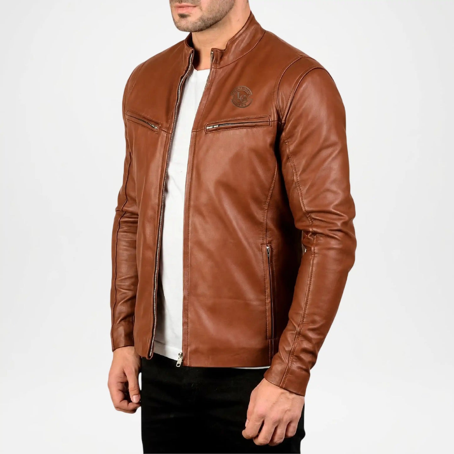Ionic Men’s Brown Leather Jacket