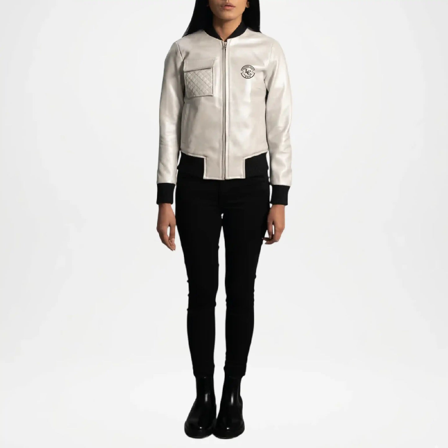 silver bomber jacket outfit