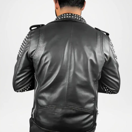 mens black phantom leather jacket