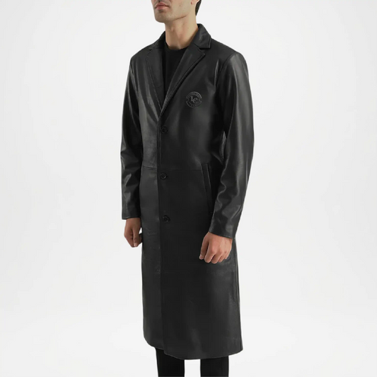 black classic fit trench coat men
