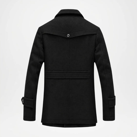 mens black wool coat slim fit