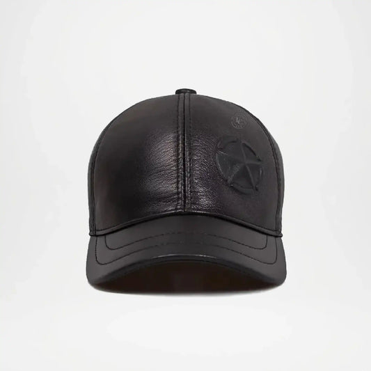 Leather Baseball Caps for Men Premium Black Cap