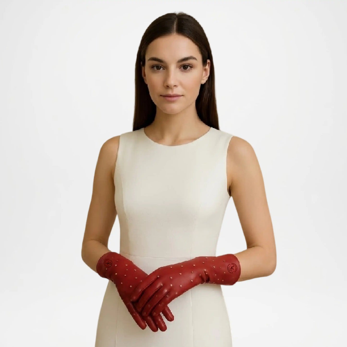 red leather driving gloves women