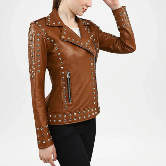 urban leather brown moto jacket