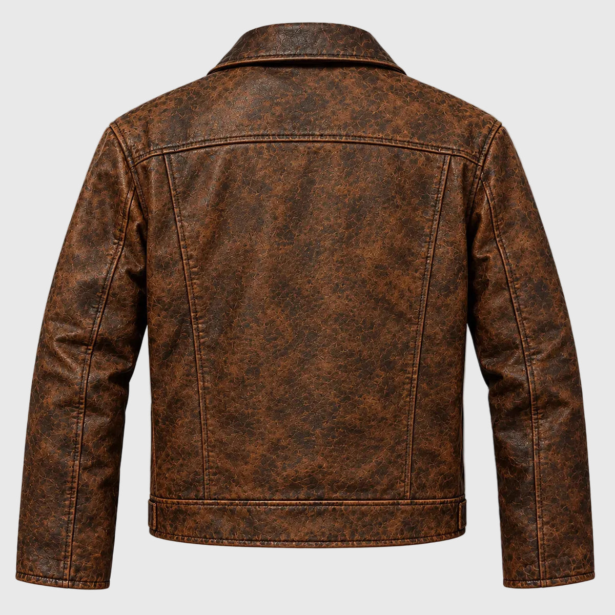 Back View Vintage Leather Aviator Jacket