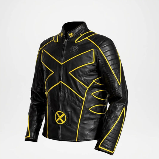 Black And Yellow Wolverine Leather Jacket X Men