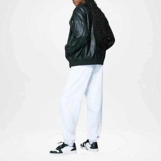 baggy fit leather jacket