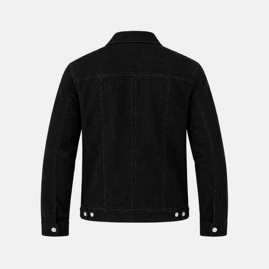 black suede jacket mens back view