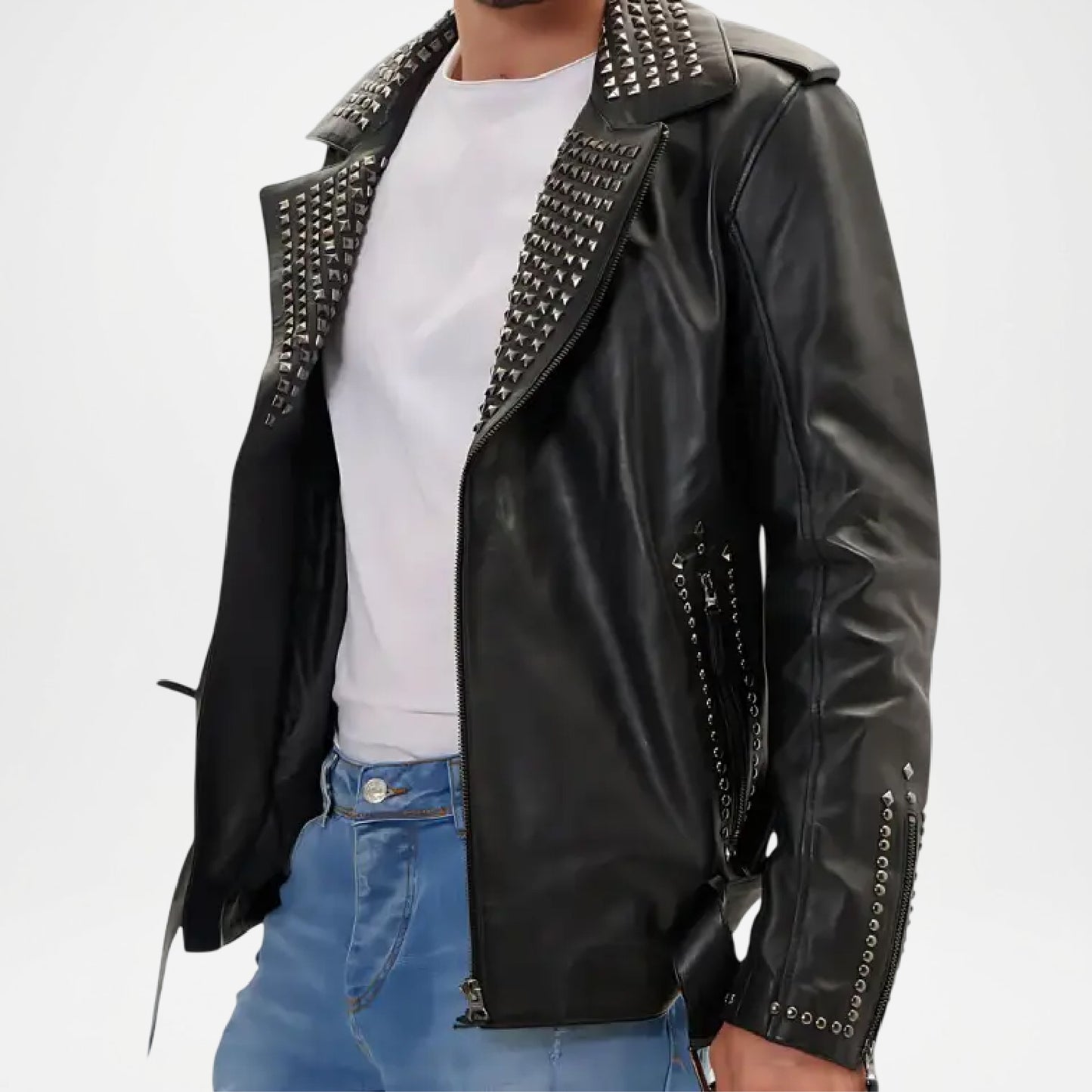 black studded leather jacket