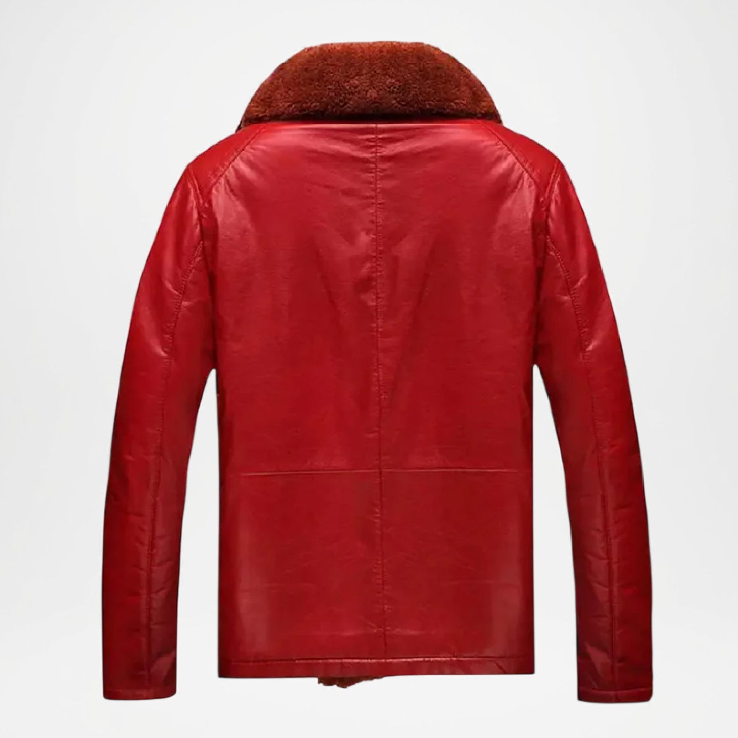 Men’s Red Double Breasted Leather Jacket