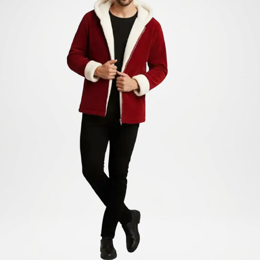 red hooded jackets