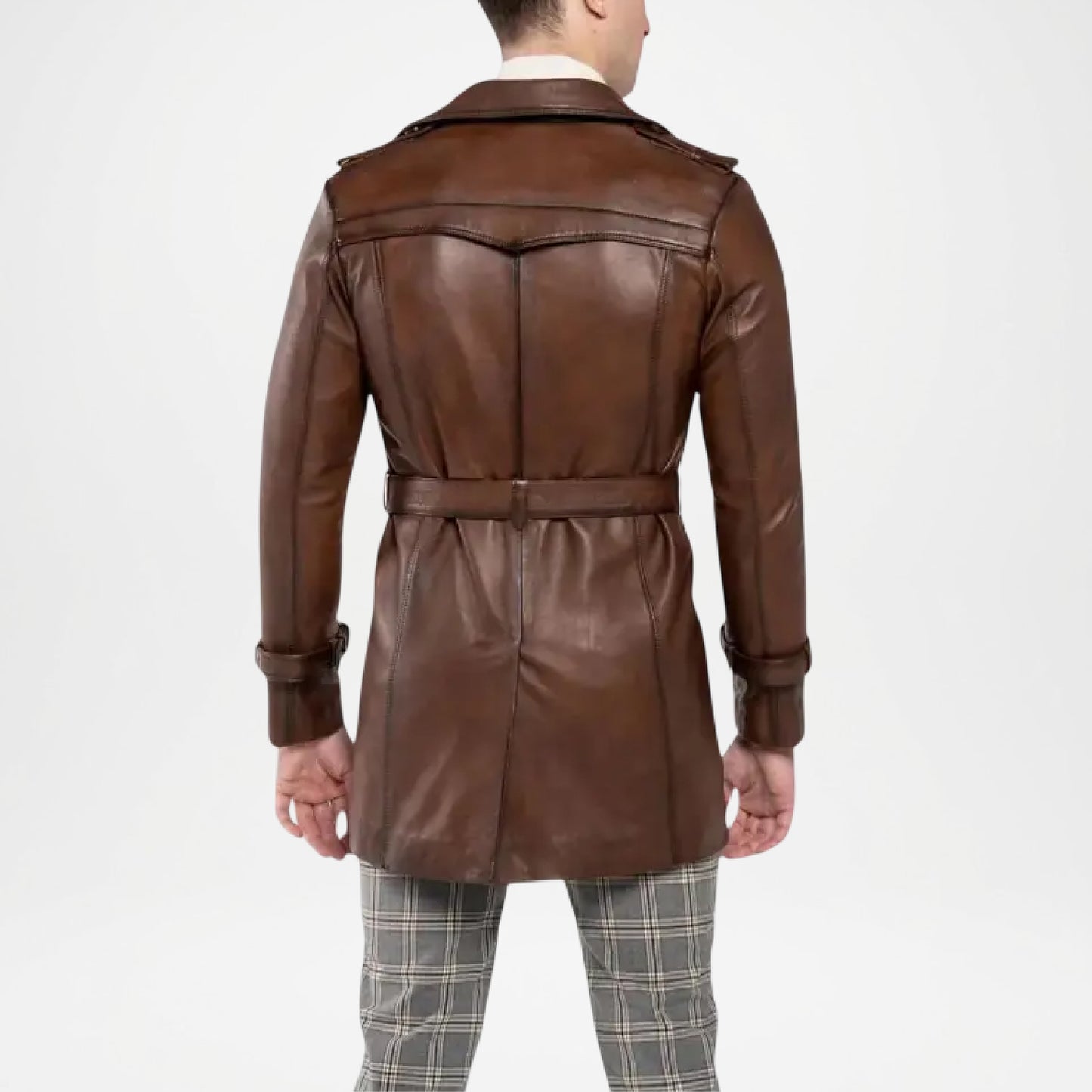 Men’s Brown Fenix Waxed Leather Coat