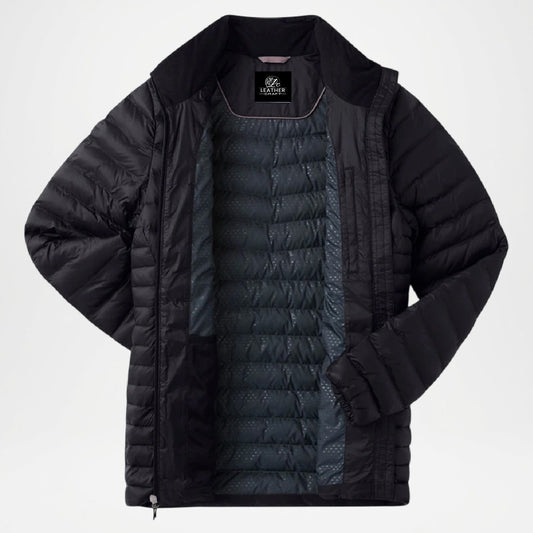 Black Insulated Puffer Jacket for Women