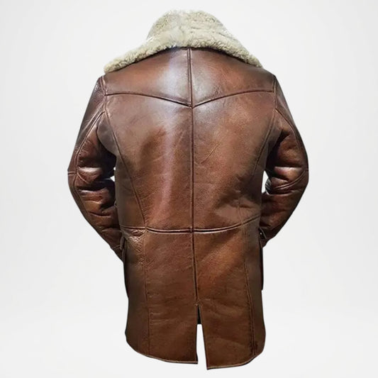 Vintage Men’s Brown Shearling Leather Fur Jacket