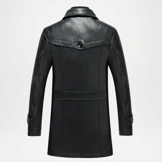 black leather motorcycle jacket with belt