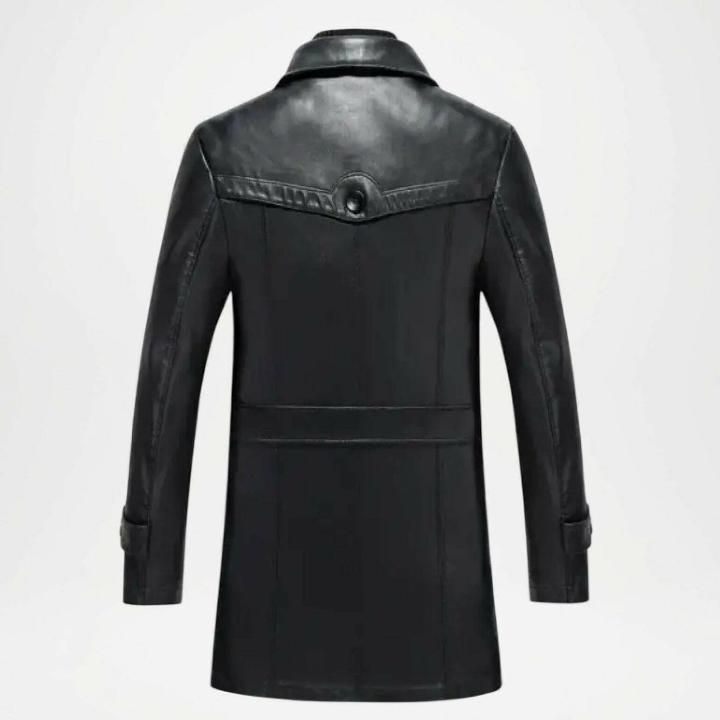 black leather motorcycle jacket with belt