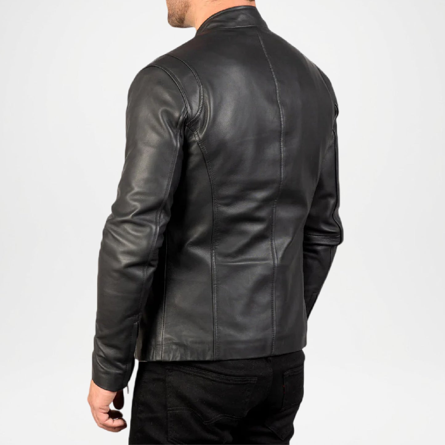 Black leather ionic jacket