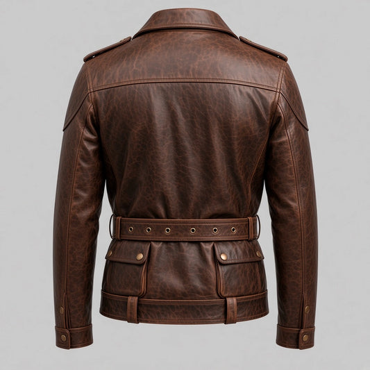 vintage leather biker jacket men's