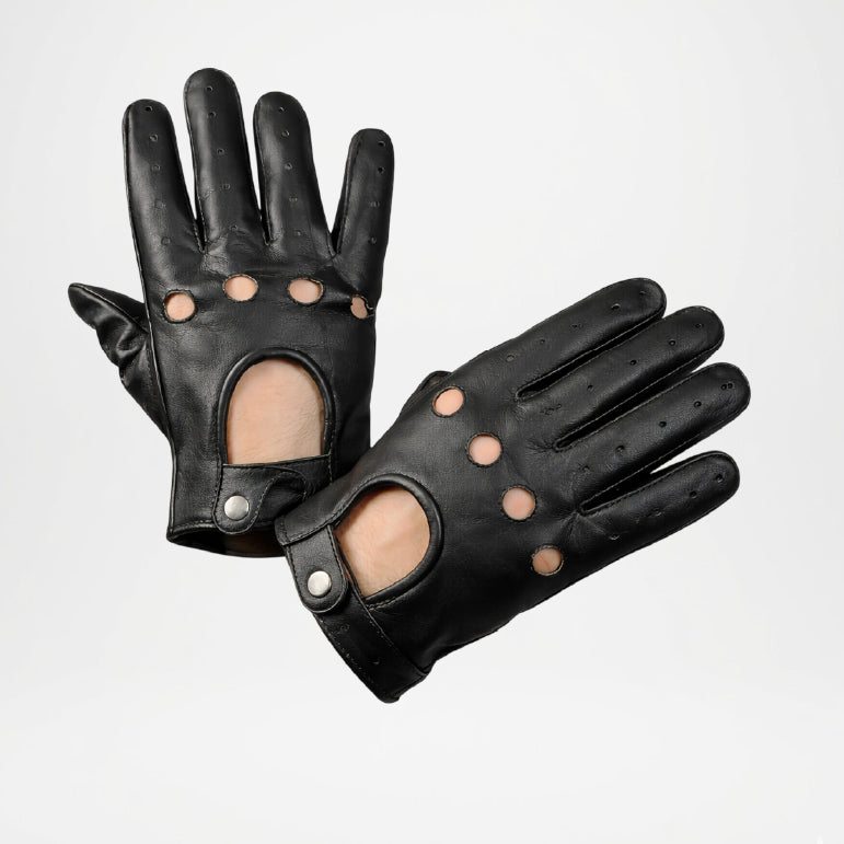 Drive Black Leather Driving Gloves For Men