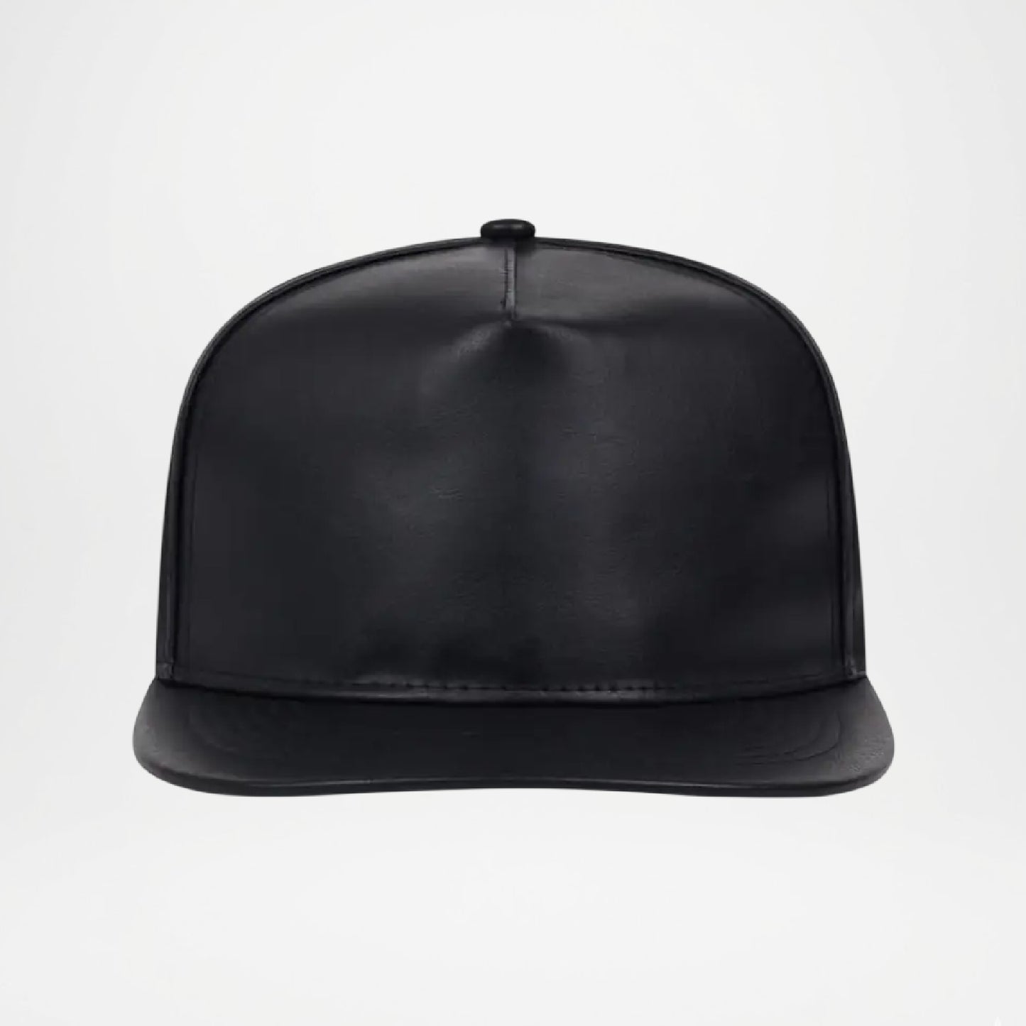 Black Leather Snapback Hat Cap for Men